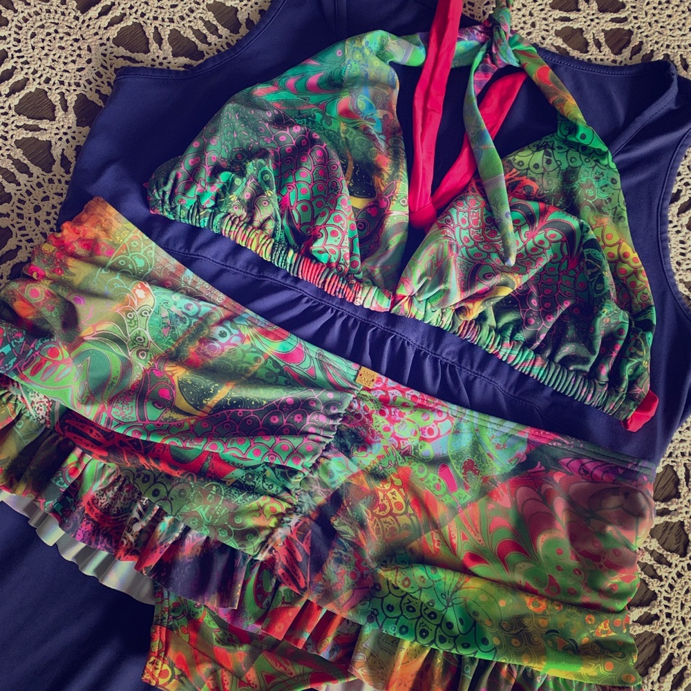 NEW Aerin Rose 2 piece swim bikini XL skirt + bra